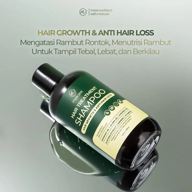 Moicare Hair Care 3 Paket Hair Serum + Shampoo + Minyak Kemiri Extract Ginseng – Mengatasi Rambut Rontok Menumbuhkan Rambut Lebat Halus & Berkilau 1