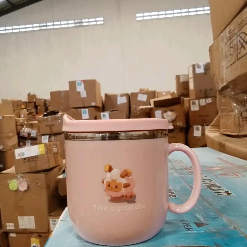 Gelas karakter 3D MUG STAINLIES PORORO Plastik Stainless Steel 4