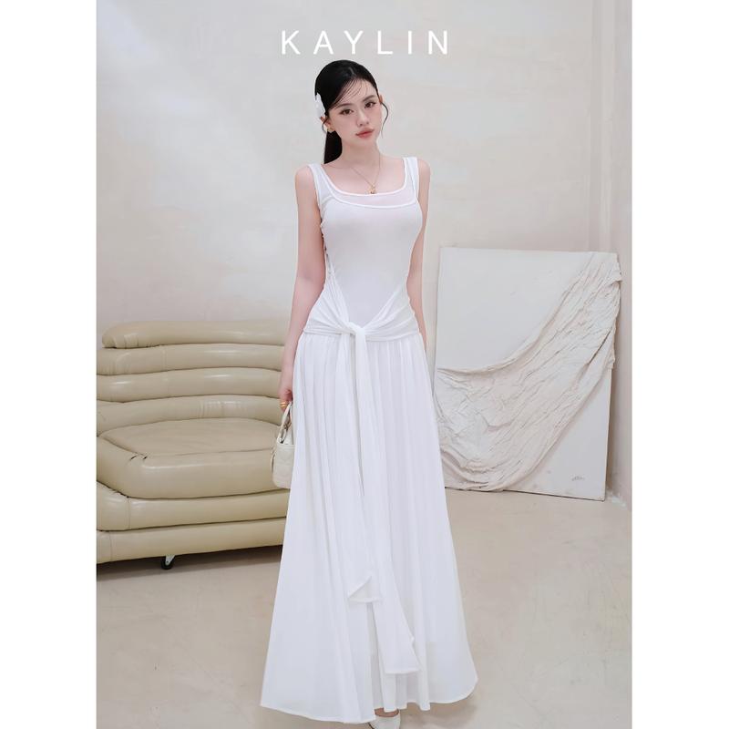 Đầm KAYLIN form Maxi cột nơ eo chất vải thun co giãn phong cách BST Hè 2025 - N2460 Women Dress