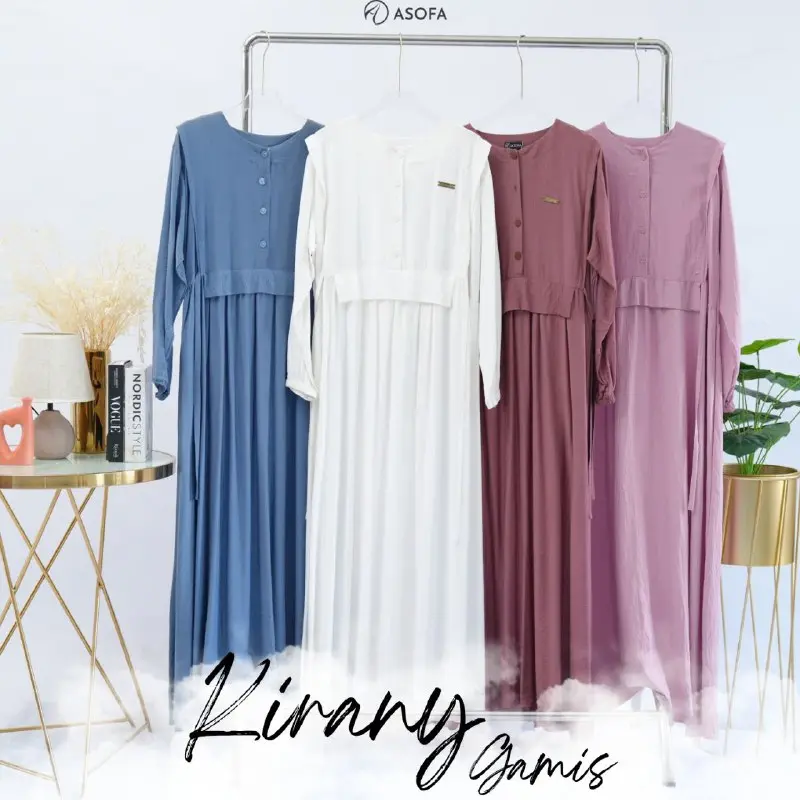 Asofa Kirany Gamis Busui Kancing Polos