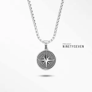 PROJECT NINETYSEVEN - EAST Necklace - Kalung Pria Wanita Liontin Kompas Anti Karat, Anti Luntur, Premium, Mewah, Elegan, Korean Style (BELI 3 GRATIS 1)