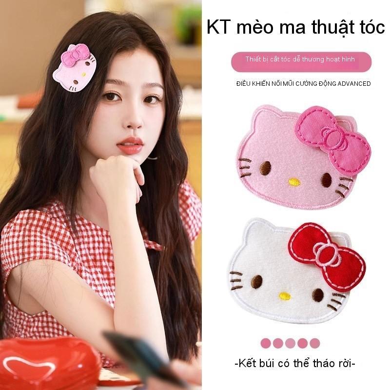  Dễ thương KT mèo không dấu chân tóc dán nữ cắt tóc sắp xếp nghệ thuật ma thuật dán Koulomi chân kẹp bên cạnh trang trí 