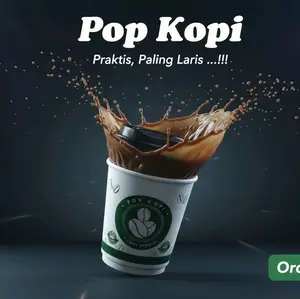 Pop Kopi Hitam Spesial Premium Coffee Cup Instan - Kopi Bubuk + Gula Lengkap Cup Tutup & Lid Praktis untuk Event & Traveling