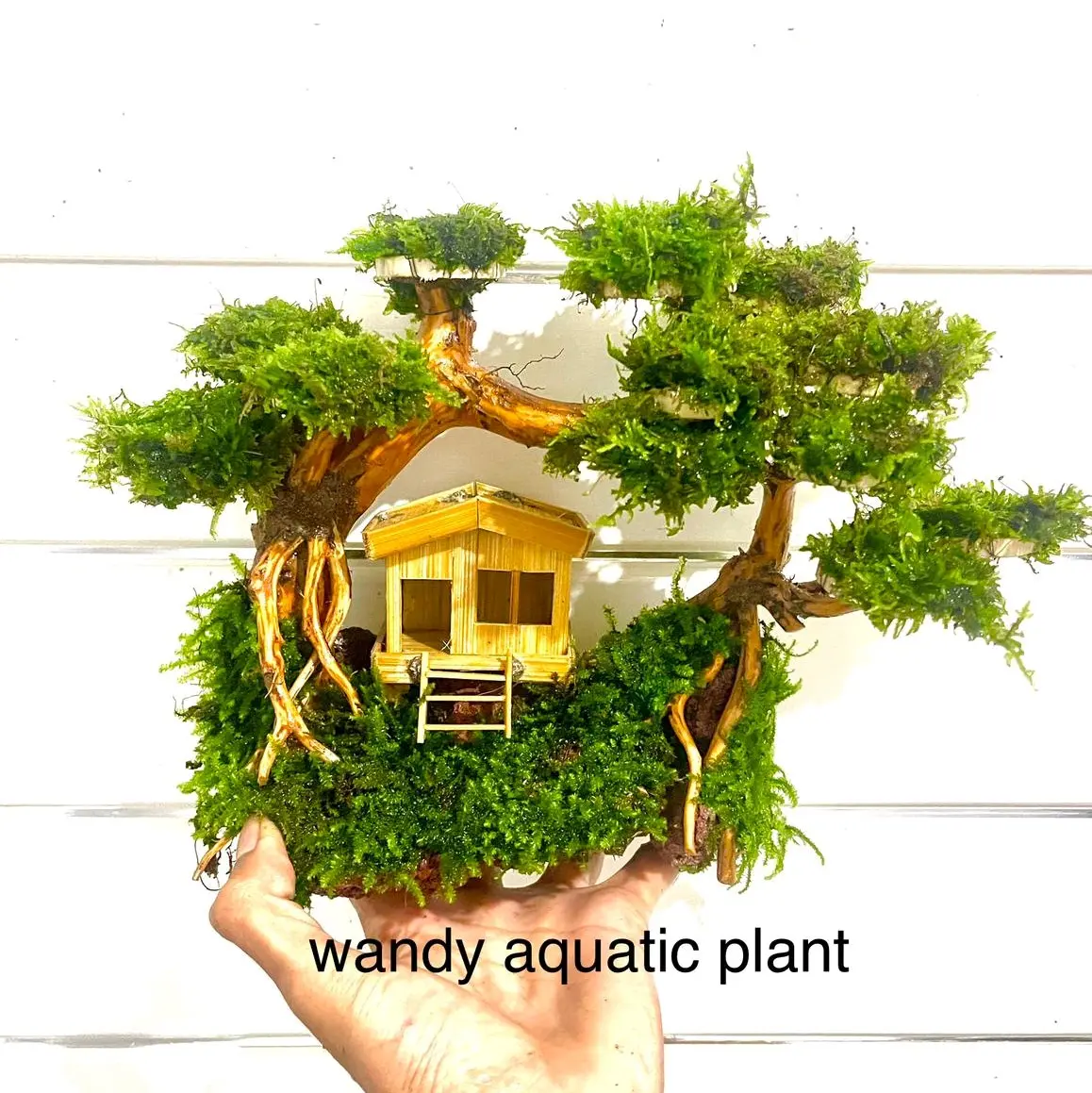 miniatur rumah pohon sintetis aquarium