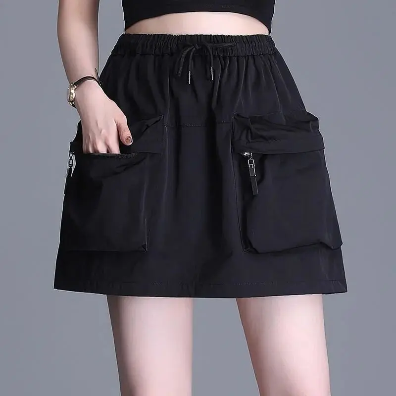Cargo Skirts for Women Spring Summer Elastic Waist Y2K Skirt