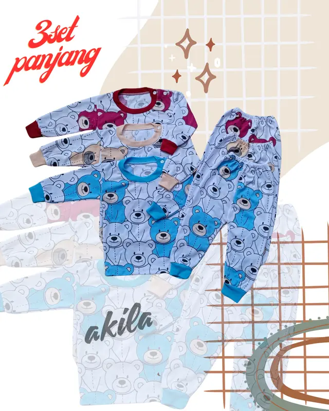 PROMO!!Pakaian Anak Bayi Bundling Isi 6 Setelan Anak 3-12 Bulan 1 Tahun Unisex Lengan Panjang Dan Pendek Cotton Multicoloured Gift Sets Parsel Katun Perempuan 1