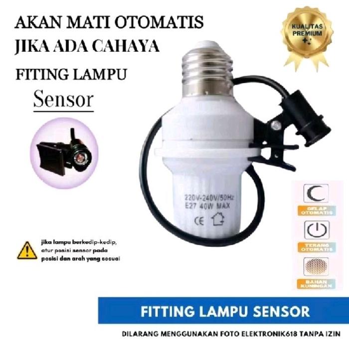 Gambar Fitting Lampu Sensor Cahaya Automatic Fiting Piting Pitting Bohlam Otomatis Siang Mati Malam Nyala Cocok Untuk Lampu Hemat Energi dari GN OSHOP Kab. Bandung Tokopedia