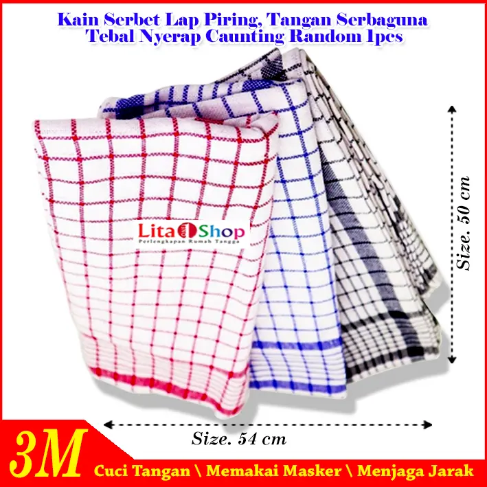 Serbet Tebal / Kain Serbet / Kain Lap / Serbet Dapur / Serbet Katun \ Serbet Dapur Kain Lap Topo