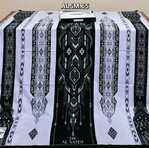PROMO SARUNG AL SAMSI MOTIP TERBARU TERMURAH Muslim Dewasa Hitam Pria Santri Lebaran Seragam Putih Printing Mewah Rayon