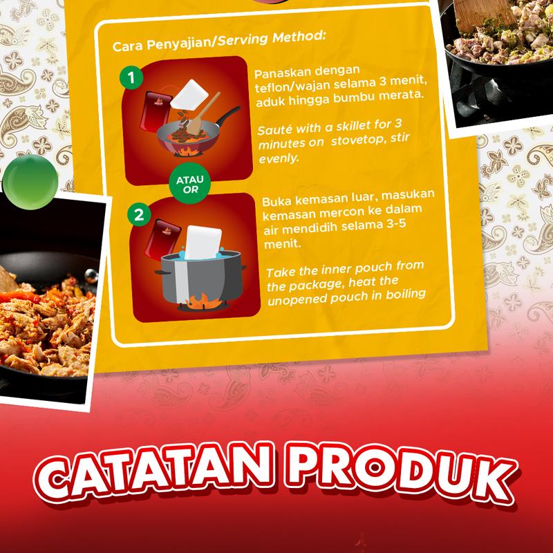 MERCON MERAH PUTIH - 1 PACK OSENG DAGING MERCON (150 GRAM) Food Pedas Instan MERCON MERAH PUTIH - 1 PACK OSENG DAGING MERCON (150 GRAM) Food Pedas Instan