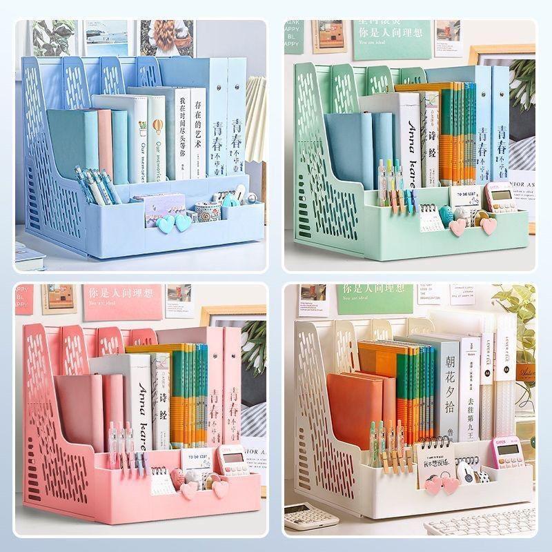 Kệ Sách 4 Ngăn 2 Tầng Để Bàn Học Làm Việc Đựng Sách Vở Tài Liệu A4 Decor Văn Phòng – San shop