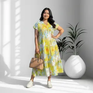 Masayu Daster Jumbo Adem Homedress Rayon Premium Motif Bunga Cantik Nyaman Untuk Tidur Busui & Daily Wear Baju Kerut 3 Susun Saku Samping Midi Length