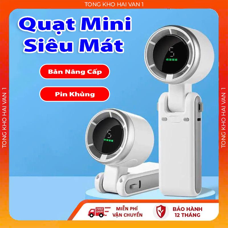 Quạt cầm tay mini MG9 dung lượng pin 4000mAh 5 cấp độ gió quạt tích điện có thể gấp gọn màn hình hiển thị pin tuabin gió sạc pin tiện lợi bảo hành 12 tháng