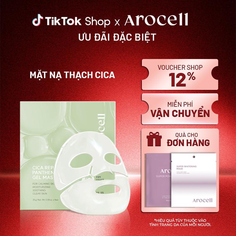   AROCELL  Mặt nạ thạch làm dịu và phục hồi  Cica Repair Panthenol Gel Mask 1 hộp 4 miếng mặt nạ da mụn 