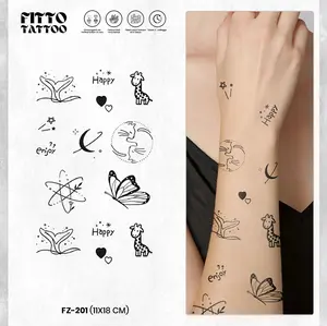 tato temporer premium semi permanen tattoo fruit ink tatto lengan love bintang jari Tatoo Temporary