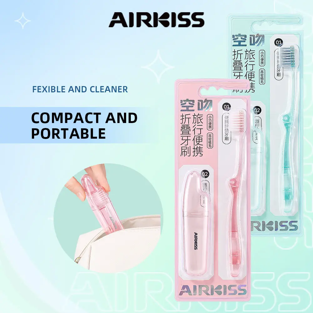 AIRKISS Portable Travel Foldable Toothbrush Soft Bristle Toothbrush Oral Comfort