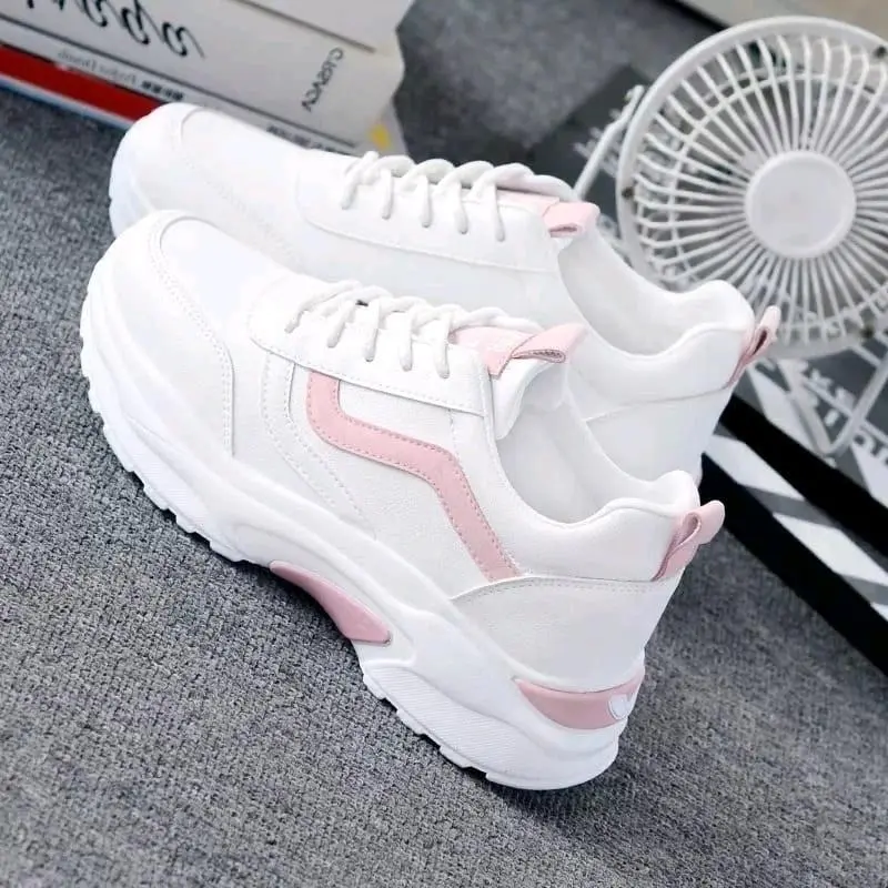 Sepatu Sneakers Wanita Coek Terbaru 2024 BR18 - Korean Style Casual Canvas Karet Kasual Shoe Hitam Putih - Sport, Cewek Sport Cewek Olahraga 3