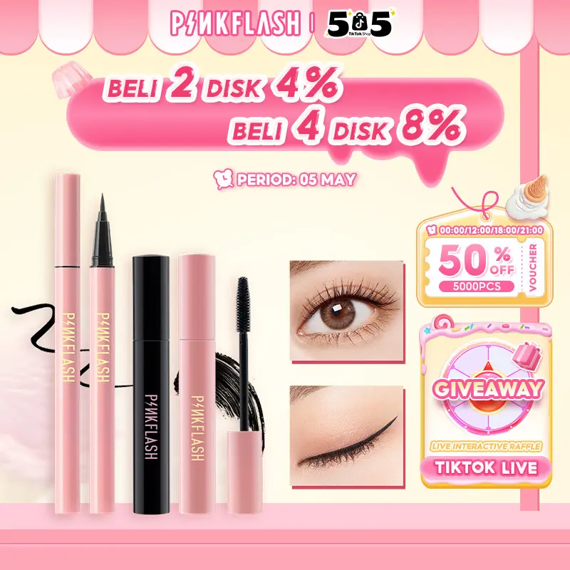 [Official] PINKFLASH OhMyPinkFlash Makeup Set Eye Makeup Liquid Eyeliner +Waterproof Mascara not easy to smudge