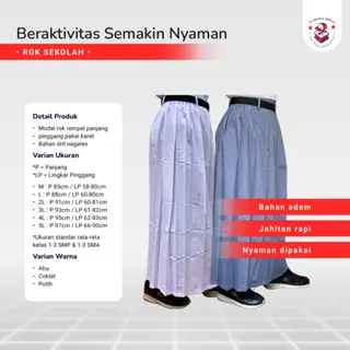 Seragam Sekolah Baju Putih SMP MTS  Rok Rempel Celana Panjang Biru Bahan Dril Nagatex Pinggang Karet Setelan By Bilyasa jaya lestari Fashion 5-6 Tahun Multicoloured 3