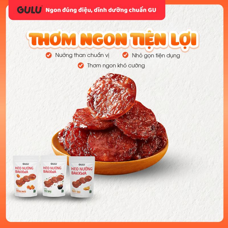 LIVESTREAM Combo 3 gói Thịt Heo Nướng Bakkwa GULU FOODS Snack Ăn Vặt