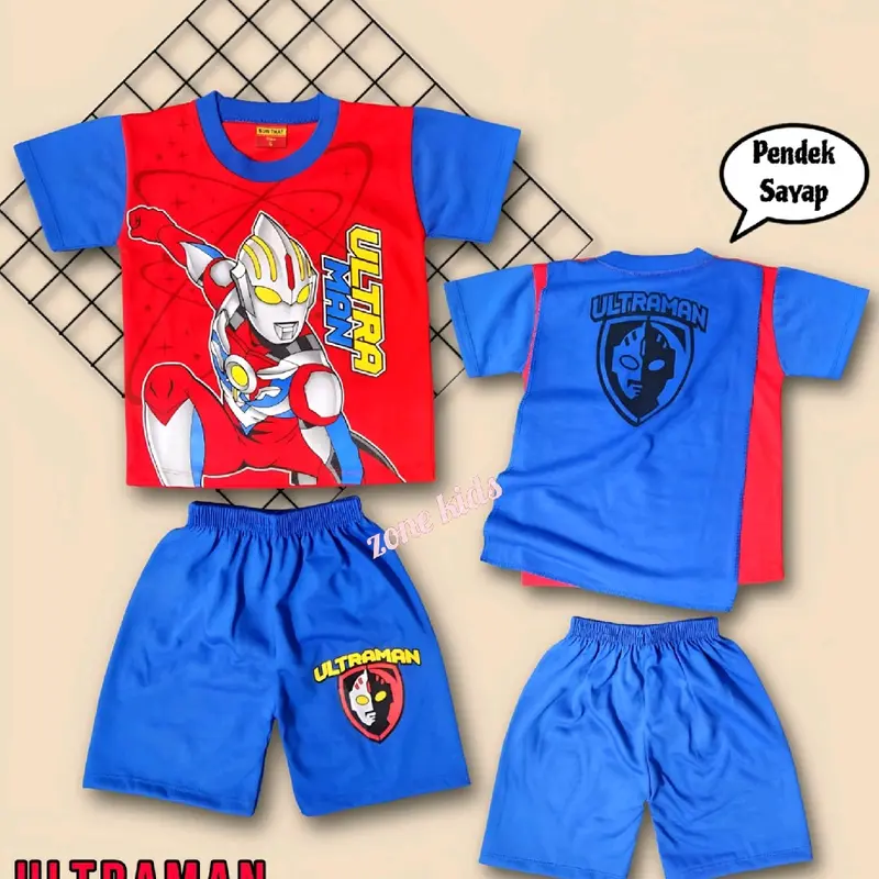 baju setelan kostum / costum ultraman bisa tambah topeng untuk usia 1-10 tahun Fashion 4