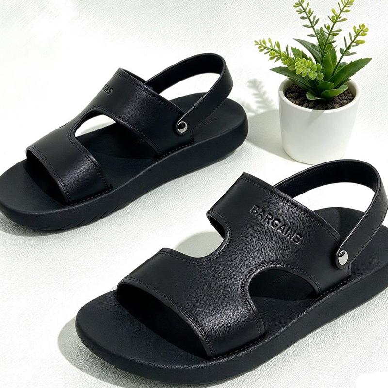 Dép quai hậu da cao cấp đế cao su đúc nguyên khối quai đúc chắc chắn vào đế .chiều cao 2 cm đế