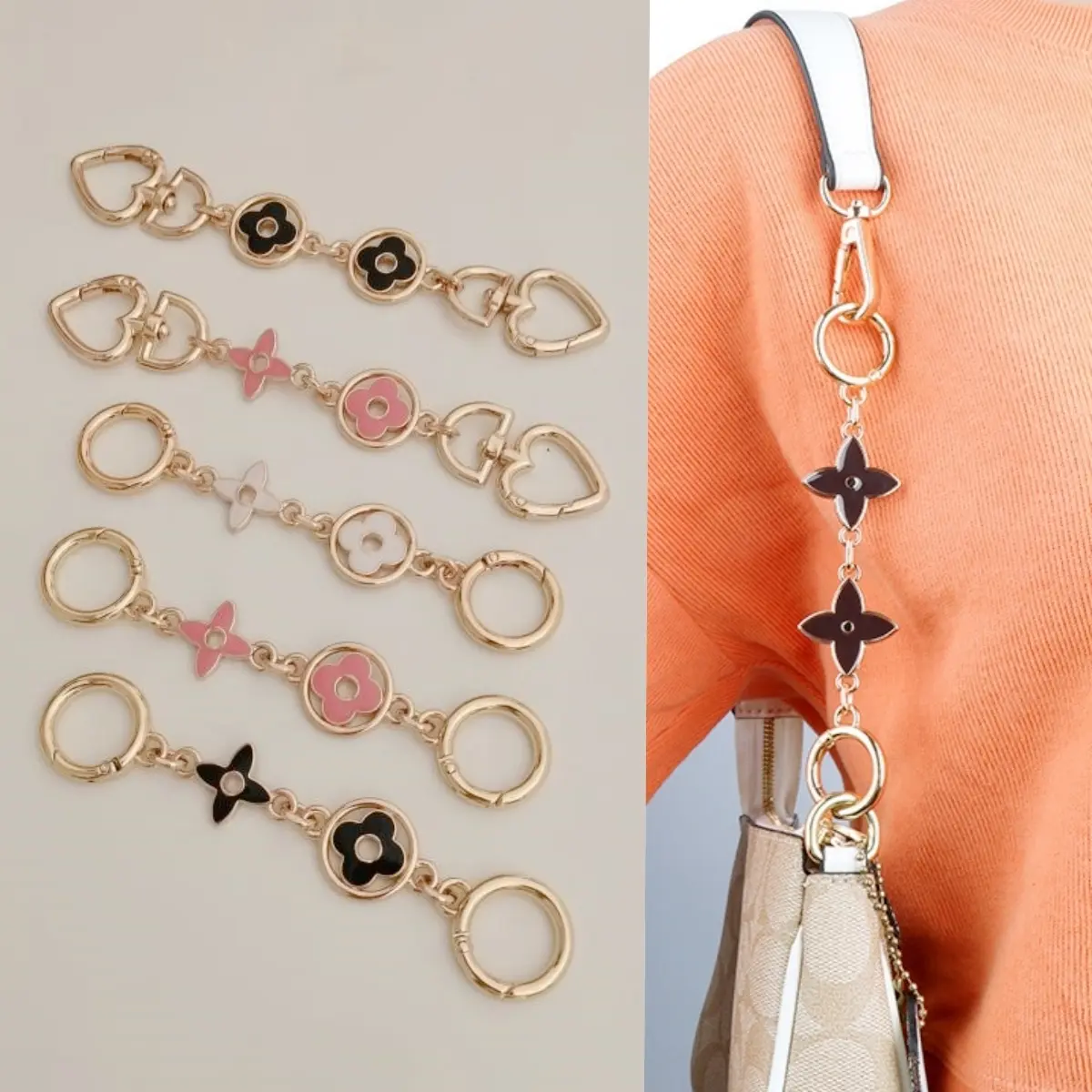 Bag Chain Decorative   Accessories Diagonal  Replacement  Transformation Chain Extension  Underarm Shoulder   Bag Strap Accessories Extension  Four-leaf