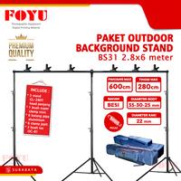 Gambar Paket Outdoor Background Backdrop Stand 2,8x6 Meter 280cm x 600cm Studio Foto Event Photobooth BS31 dari Foyu Photo Kota Surabaya 1 Tokopedia
