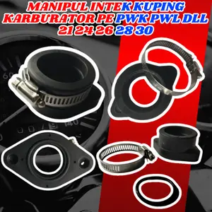 Karet Manipol Manifold Intek Intake Manipul Kuping Baut Karburator Karbu Carburator Carbu PE PWK PWL PWM Lainnya 24 26 28 30 Tebal Anti Bocor Dan Panas Robek