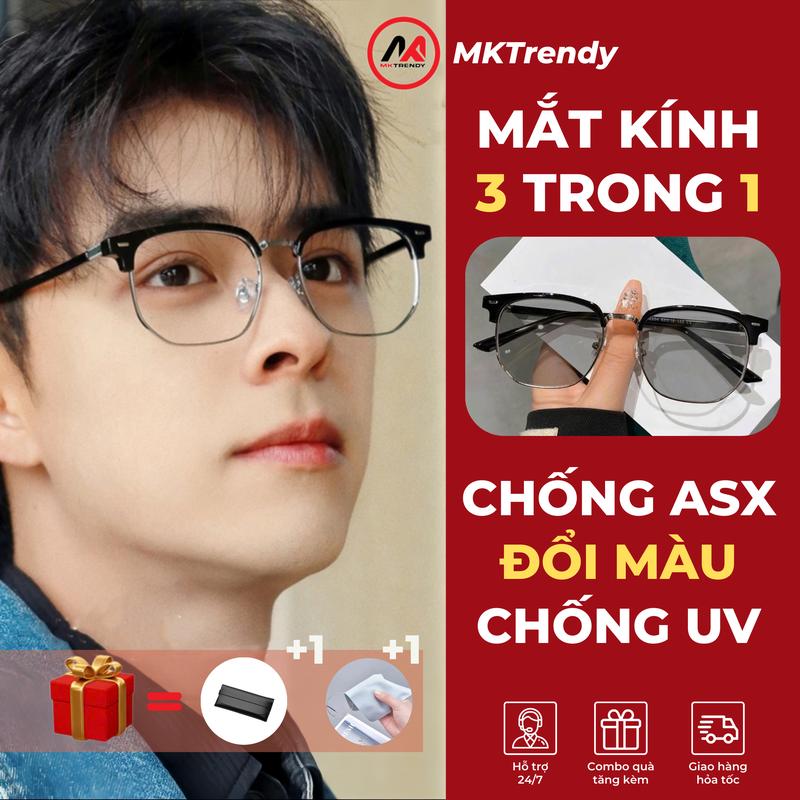 MÃ X12 Kính Đổi Màu Dưới Nắng Kiểu CLUBMASTER Kính Nam Thời Trang Chống UV Chống Ánh Sáng Xanh Gọng Nửa Viền Mắt Kính Kính Mát Nam Nữ Đi Đường Chống Nắng Chống Bụi Kính Râm Đổi Màu Đi Ngày Và Đêm Gọng Kính Cận Đẹp Titan Đeo Lái Xe Du Lịch Đi Học Đi Chơi
