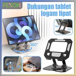 【COD】FEXON Penopang Tablet 360° Rotate Adjustable Foldable Super Stable iPad Holder Tablet Stand untuk Meja