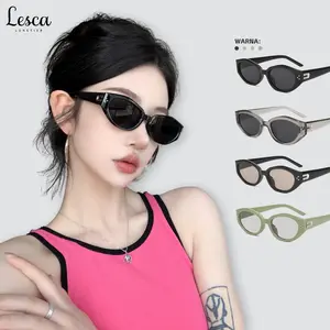 Lesca Kacamata Hitam Cat Eye Gaya Kekinian Sunglasses Frame Tebal Gaya Vintage