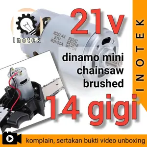 Dinamo motor DC 21V 14 teeth gigi 14T RS 550 bor chainsaw replacement sparepart bor senso gergaji pohon.