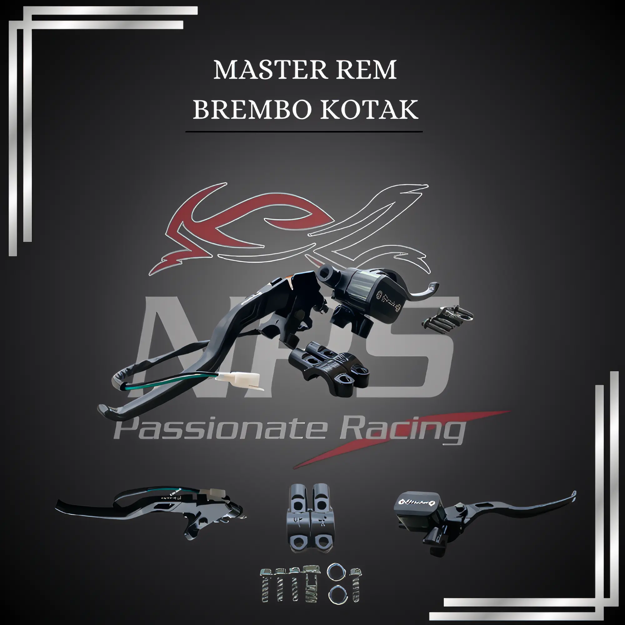 MASTER REM BREMBO TABUNG KOTAK MODEL RCB PAKET HANDLE REM UNIVERSAL SEMUA MOTOR 81