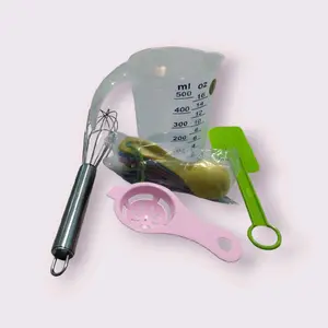 Set Alat Baking Kue dengan Gelas Takar, Kocokan Telur, Pemisah Telur, Sendok Takar, dan Lemet - Kitchenware