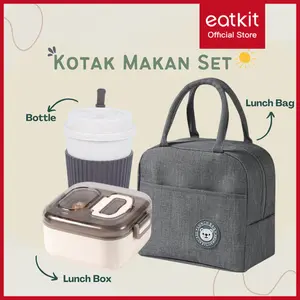 Eatkit Paket  Hemat  Kotak Bekal Lunch Box 1 Set Dengan Tas Dan Gelas Kitchenware