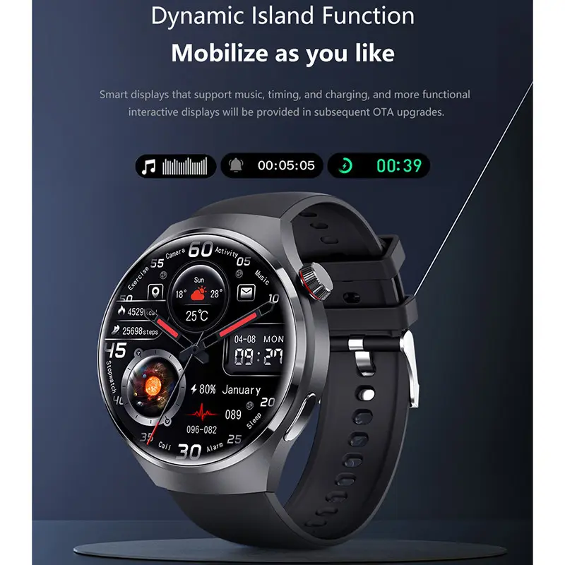 tekno_mks Smart Watch Jam Tangan Pintar Ponsel iOS & Android Watch 4 PRO Hitam Rubber Smartwatch