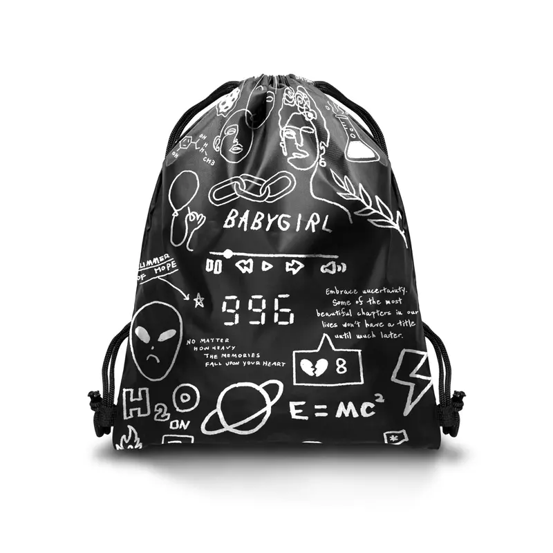 Tas Serut Drawsting Bag Olahraga Sekolah Multifungsi 4
