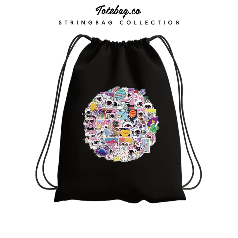 Tas Serut Astronot Motif Lengkap - Despo 38cm x 30cm - Unisex/Sekolah/Travel - Termurah 5