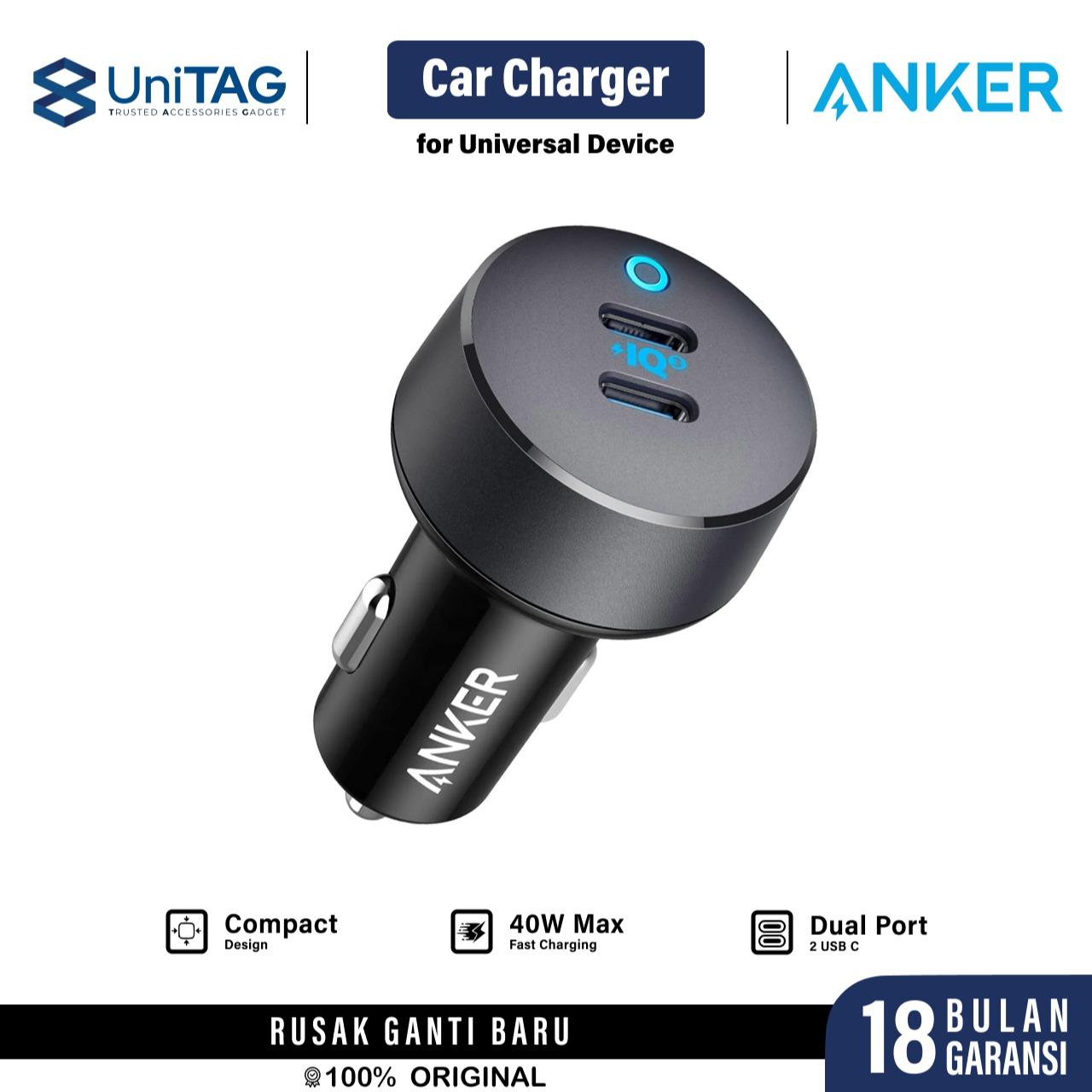 Anker Car Charger 40W 2C PowerDrive III - Black A2724013
