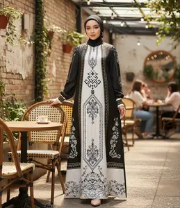 Gamis Muslim Wanita Motif Elegan Dress Lamaran Kondangan Baju Lebaran Trendi 2026