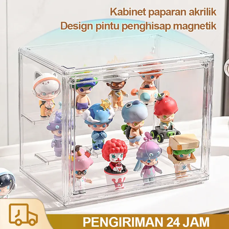 Kotak Figure Kotak Display Penyimpanan Kotak Display Figure Bening Kualitas Tinggi Figure Aksi Akrilik Bening Berdiri Kotak Display Tangga 2/3 Tingkat drawer  organizer display  box