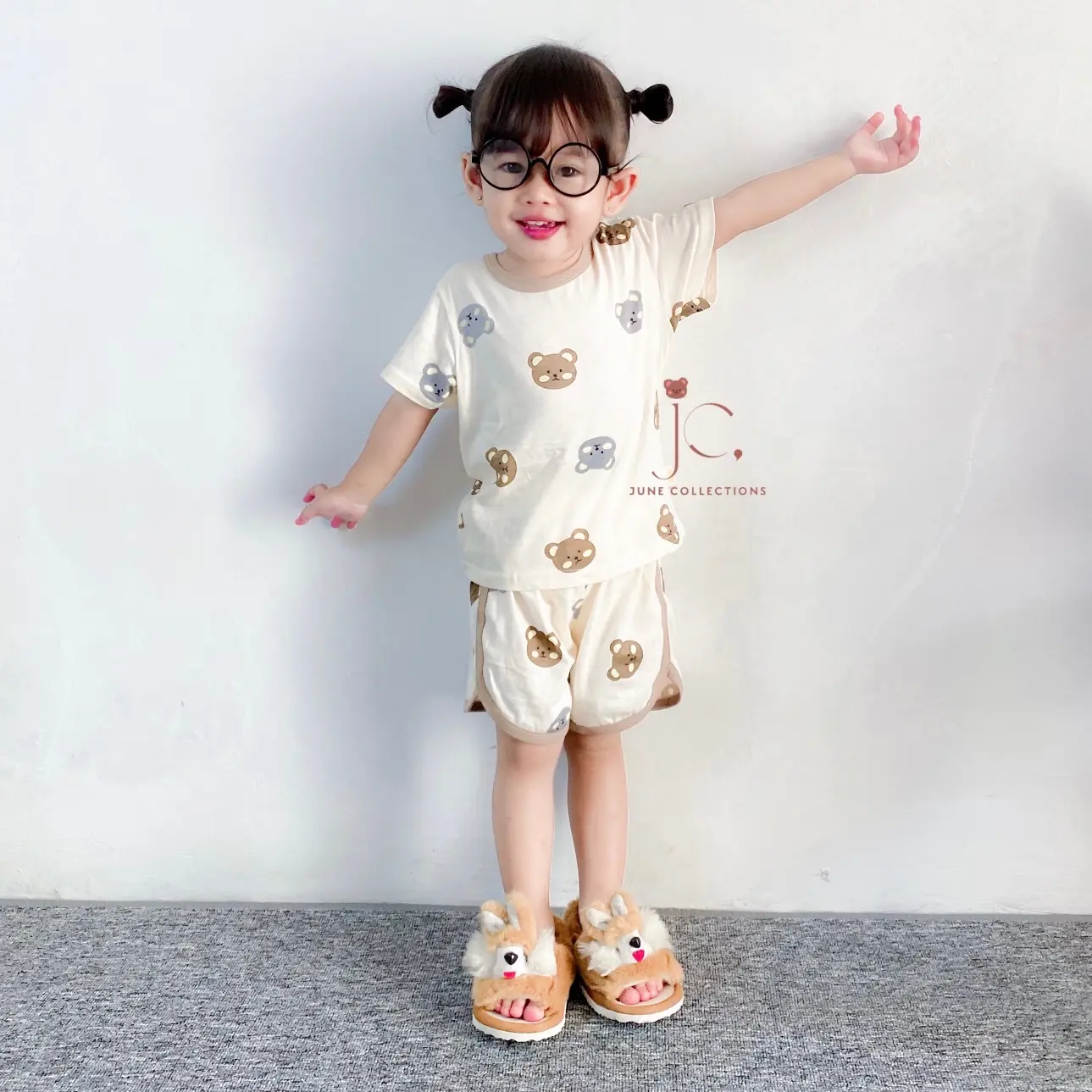 JUNECOLLECTIONS BAJU JUMPER PENDEK ANAK Celana anaK SETELAN LENGAN PENDEK BAJU SANTAI ANAK BAJU SEHARI-HARI BAHAN KATUN #191 Fashion