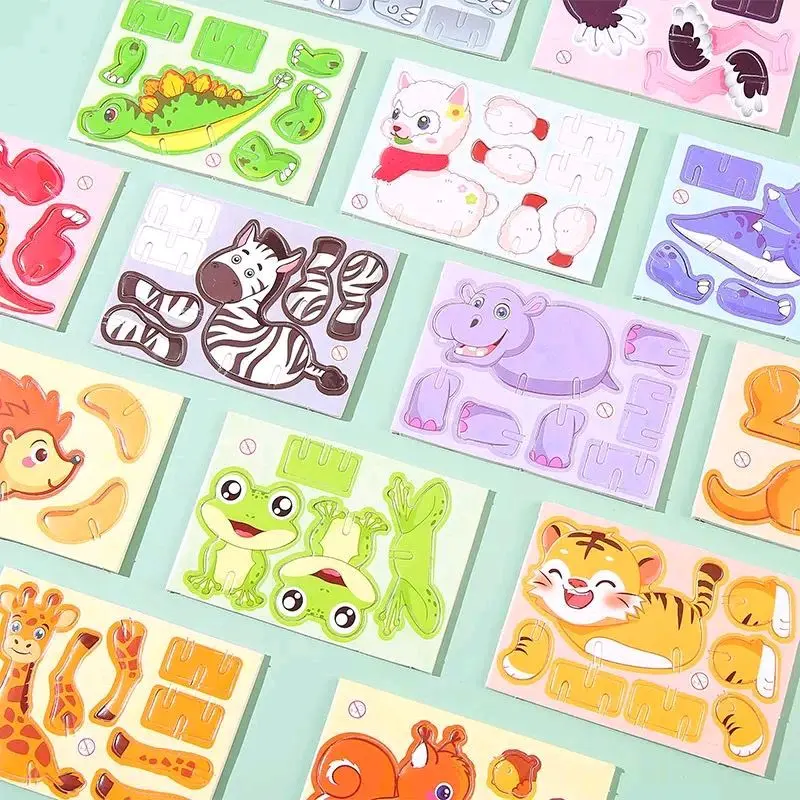 Mainan Puzzle 3D Mini Motif Dino Animal Serangga Pesawat / Puzzle 3D Foam Unik Mainan Edukatif Anak / Mainan Bongkar Pasang Meningkatkan Kreativitas Anak