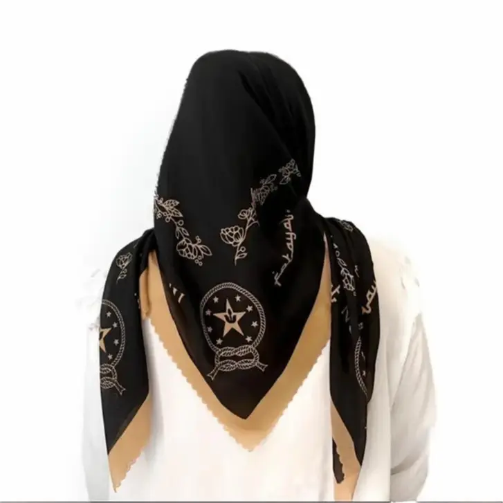 Hijab Muslimat Nu Segi Empat Mewah Voal Square Printing Kerudung   hijab persegi santai