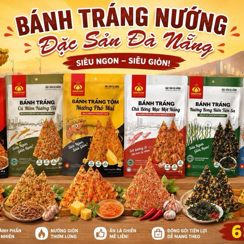 Bánh Tráng Nướng Đặc Sản Đà Nẵng Siêu Ngon Siêu Giòn - DAVIFOOD