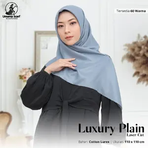 Jilbab Segiempat Luxury Plain Katun Sutra Poliester Santai Sore Hari Bisnis Cantik Square Kondangan Mewah Muslim Segi Empat Kerudung Nyaman Basic