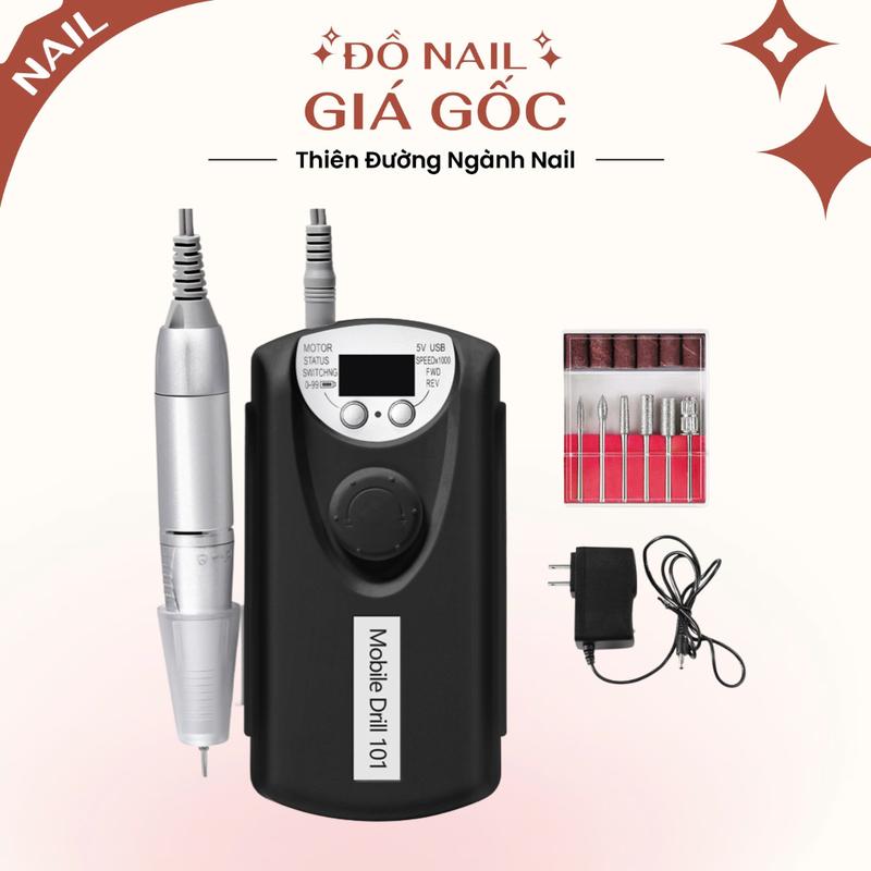  Máy mài Mobile Drill 101 chính hãng - Máy mài móng tích điện chuyên dụng ngành nail  BH 1 tháng  