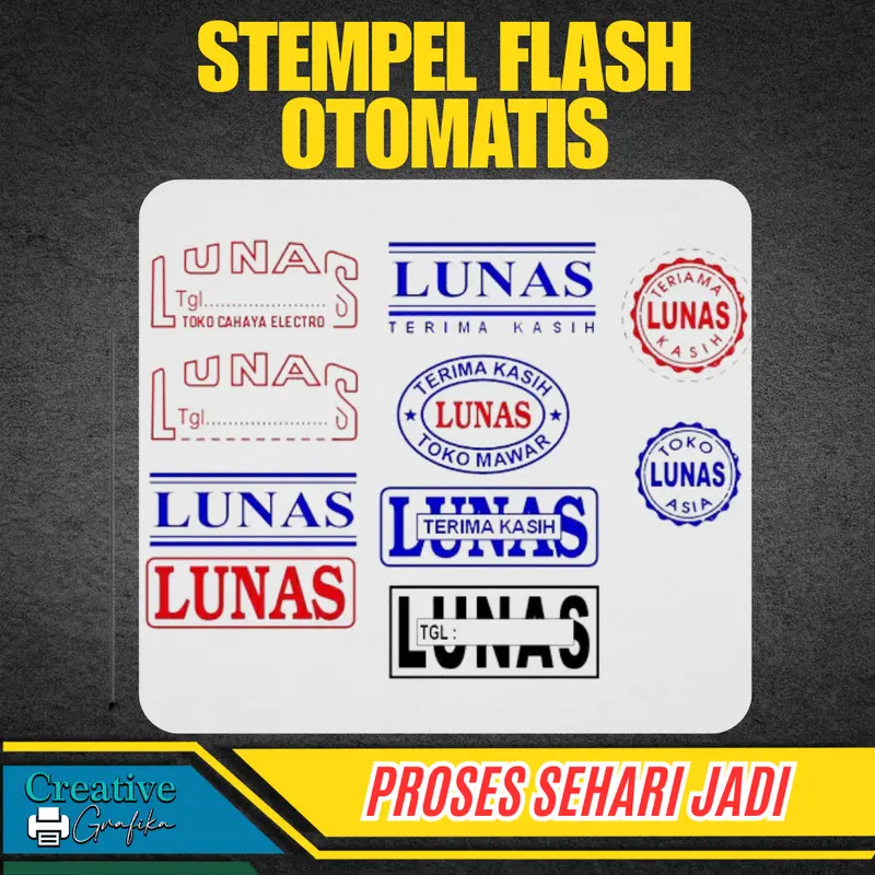 STEMPEL CUSTOM  FLASH OTOMATIS 1 WARNA - 2 WARNA - 3 WARNA 2
