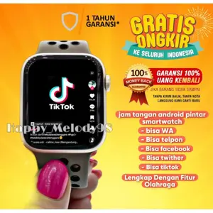 Jam Tangan Pintar Android Hp Bisa WA Layar Sentuh Anti Air/Smartwatch Pria Wanita Elegan Mewah/Smart Watch Canggih Buat Olahraga